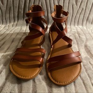 Brown strapped sandals size 9 NEW